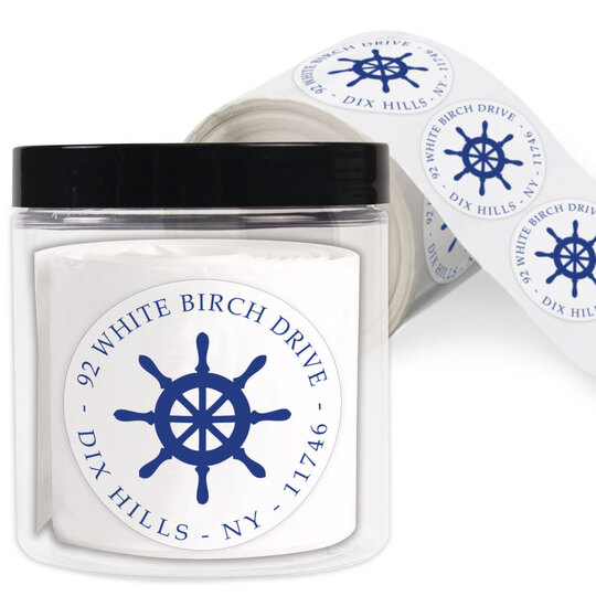 Captain's Wheel Round Address Labels